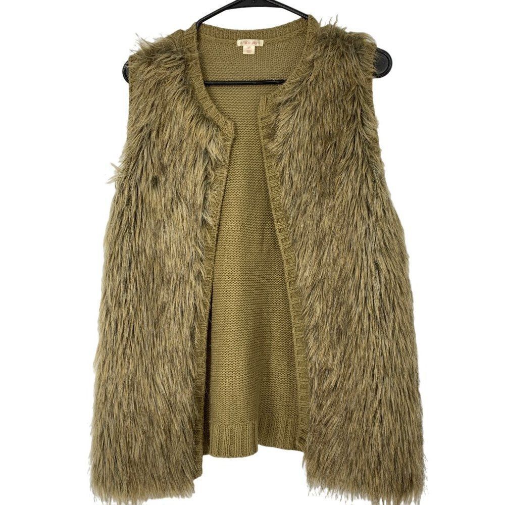 Womens Xhilaration Size S Faux Fur Vest Target Releasae 2014 Knit Sweater 3132 - Picture 1 of 7